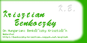 krisztian benkoczky business card